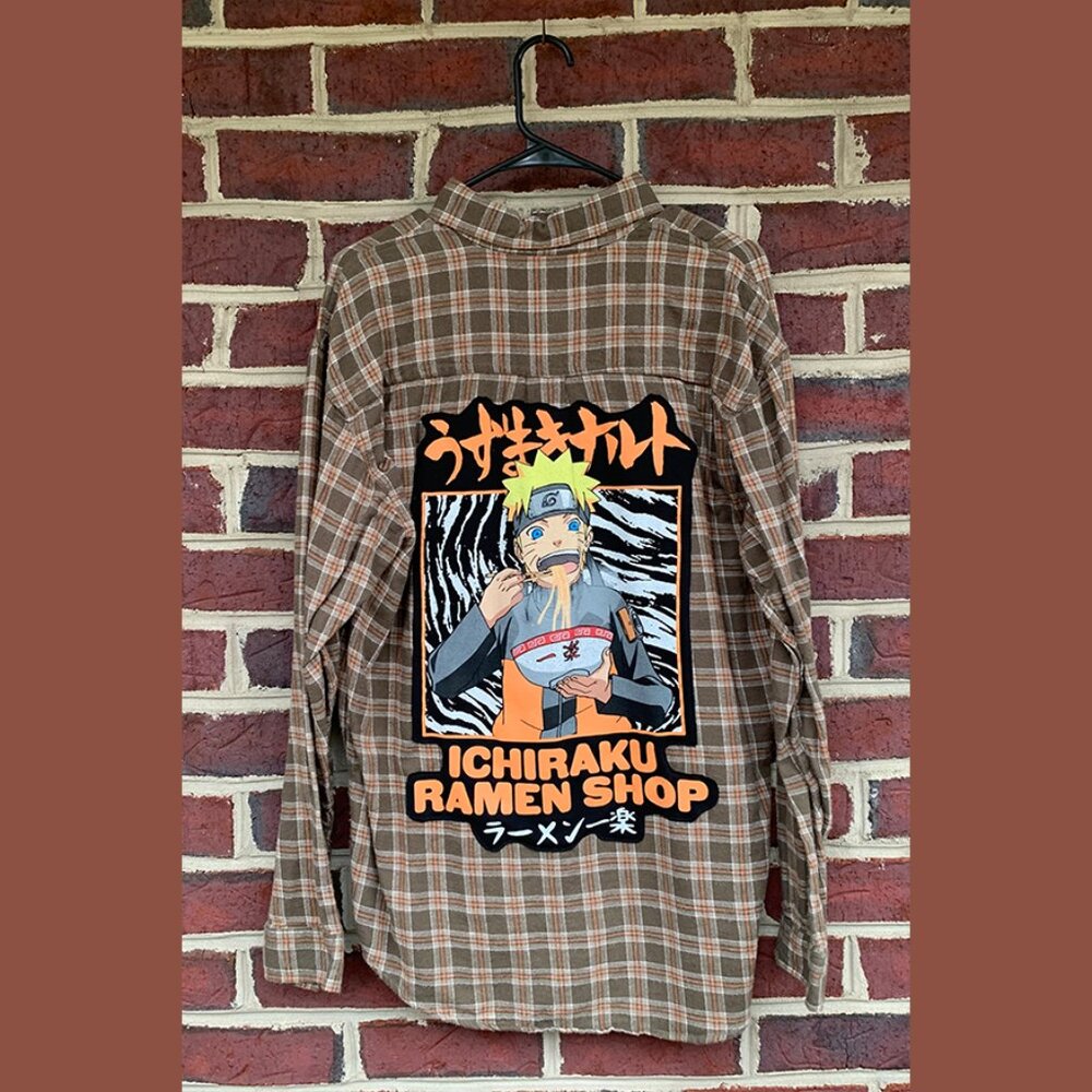 Nuarto Anime Reworked Upcycled Button Down Flannel